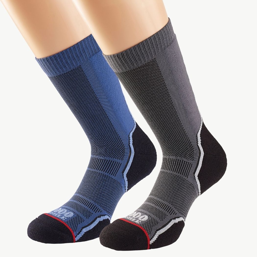 1000 Mile Trek Single Layer Twin Pack Men's Socks