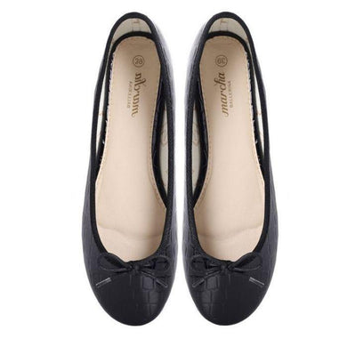 Marcha Black Mock-crock Ballerina Shoes - orlandosportsuae