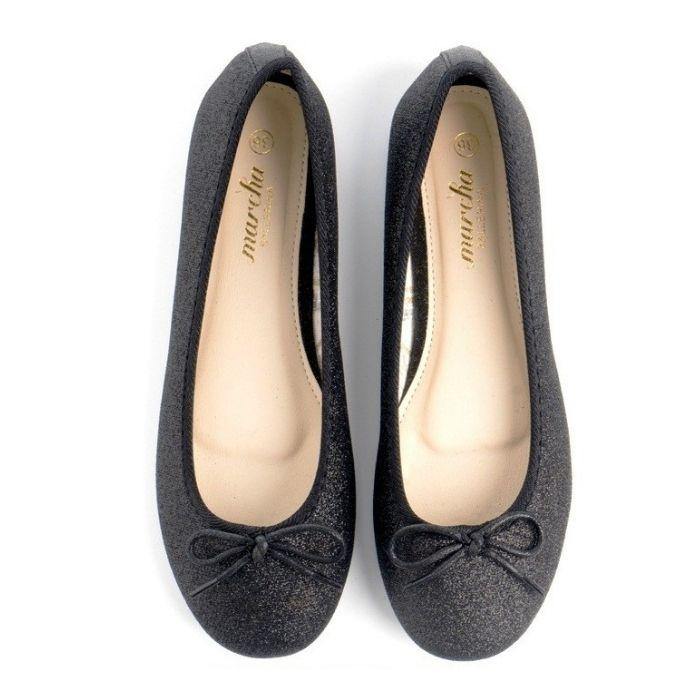 Marcha Black Daisy Ballerina Shoes - orlandosportsuae