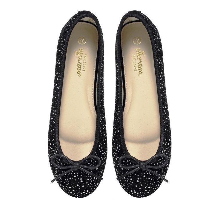 Marcha Black Silver Star Ballerina Shoes - orlandosportsuae
